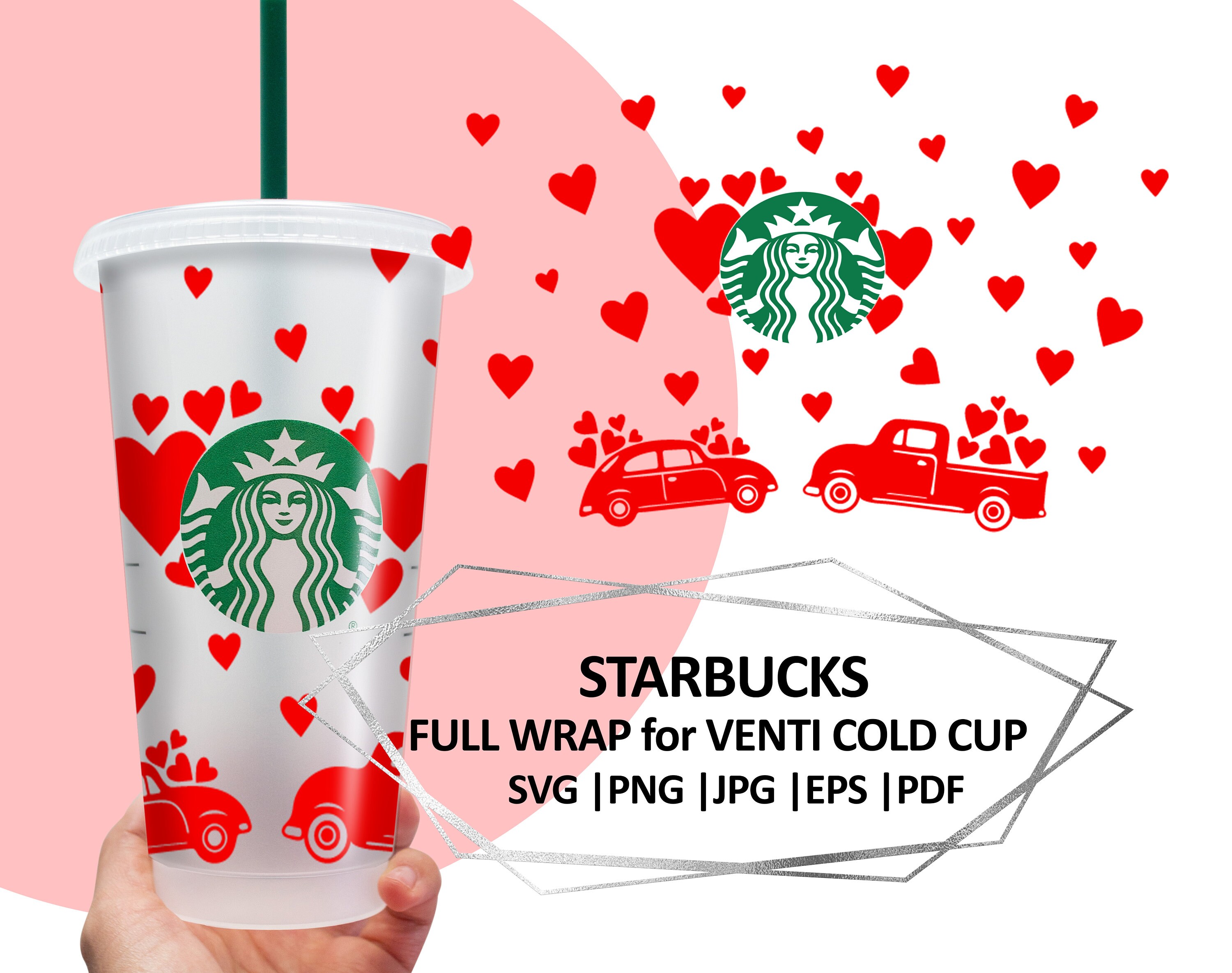 Buffalo Plaid Starbucks SVG Tumbler Cold Cup Cameo Cricut Cut File
