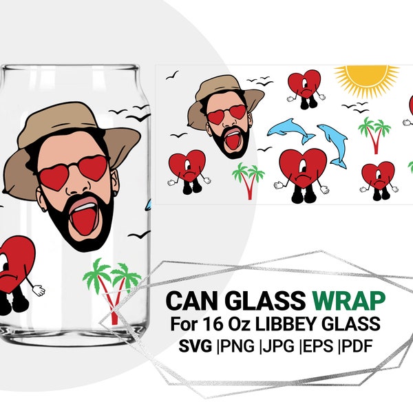 Un verano sin ti, Baby benito Svg Wrap SVG for Cricut Libbey 16 oz Can Glass wrap, Digital Download - SVG Cut Files for Cricut Silhouette