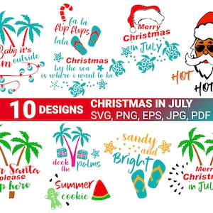 Christmas In July SVG Bundle | Christmas svg | 10 Quotes, Layered SVG