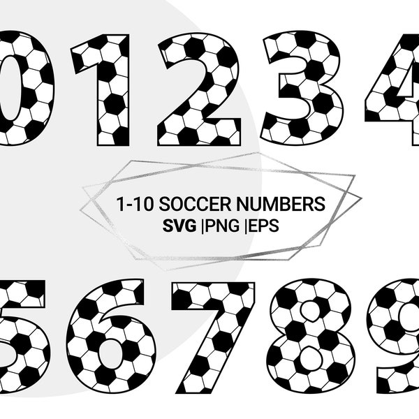 Soccer Numbers 0 9 svg, Sports Birthday Svg, Numbers svg, Soccer svg