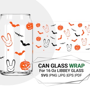 Halloween Wrap, Bad bunny beer can, Baby benito Svg, Bad Bunny wrap for Libbey 16 oz Can Glass, Digital Download Cut Files for Cricut
