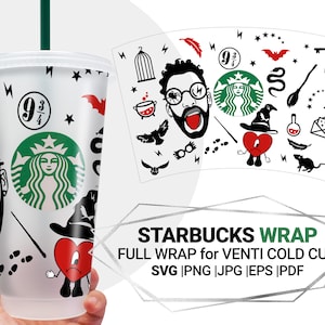 Magic Bad Bunny Full Wrap SVG for Starbucks Venti Cold Cup 24 Oz, Starbucks full wrap svg, Layered