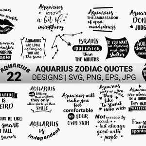 Aquarius Quotes SVG, Aquarius Zodiac bundle SVG cut file, Aquarius Astrology, Horoscope Svg, Star Svg pour Cricut 24oz, Cricut