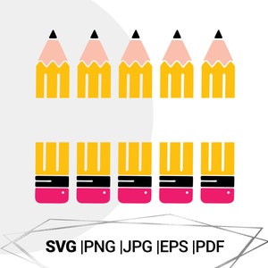 Pencil Monogram Svg, Teacher Monogram Svg, Pencil Monogram Svg, Pencil  Svg, Pencil  Set Svg, Pencil  Cut File