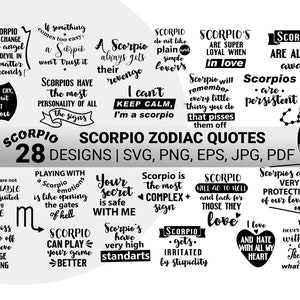 Scorpio Quotes SVG, Scorpio Zodiac bundle SVG cut file, ScorpioAstrology, Horoscope Svg, Star Svg for Cricut 24oz, Cricut