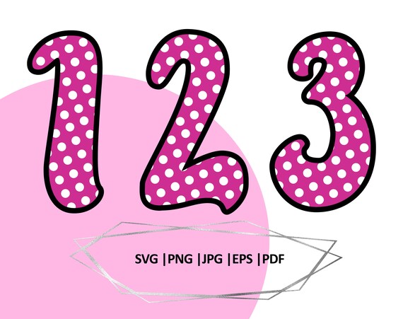 Pink Polka Dot Lol Style Numbers SVG 0-9 Cut File Cameo | Etsy UK