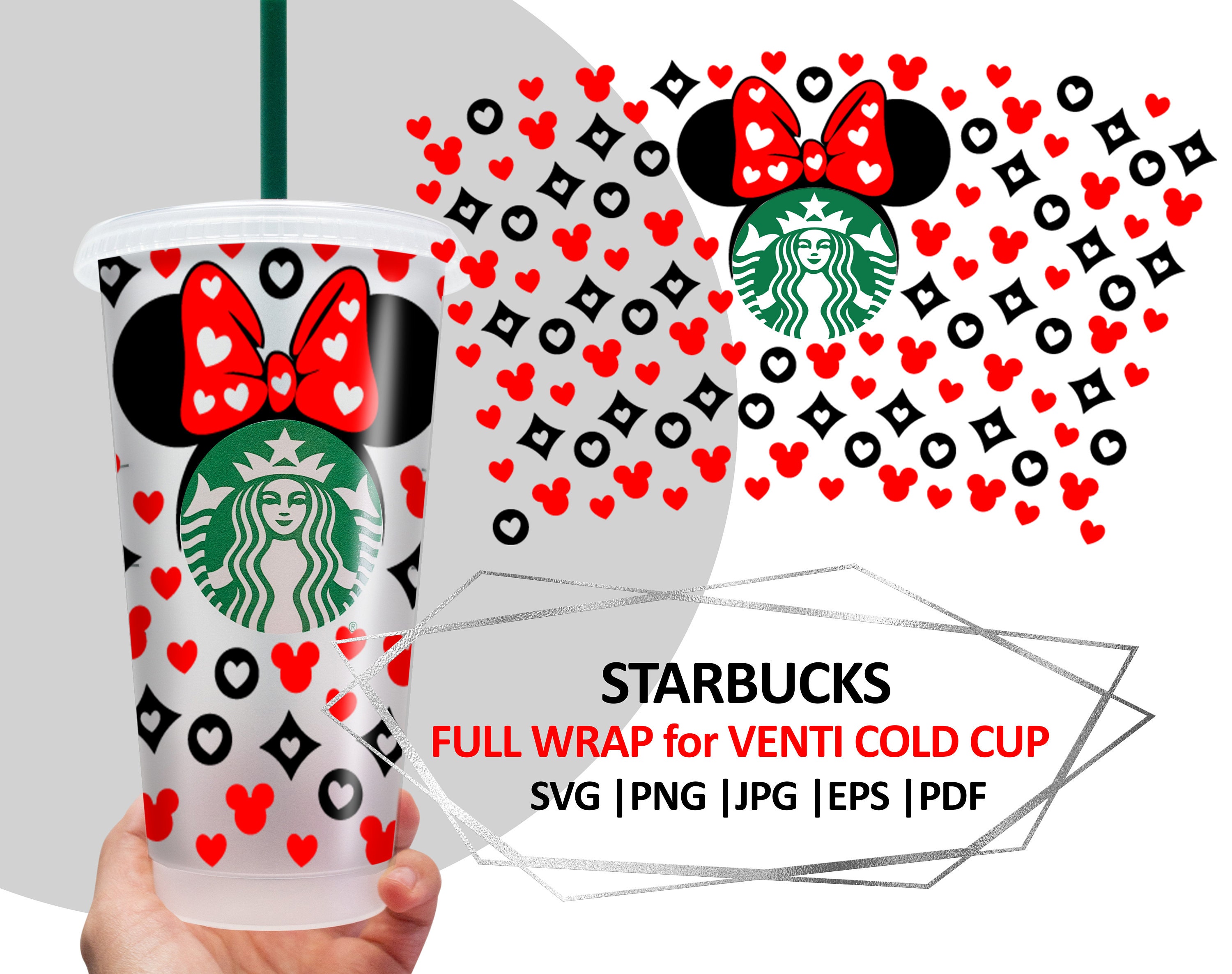 Full Wrap Louis Vuitton For Starbucks Cup Svg