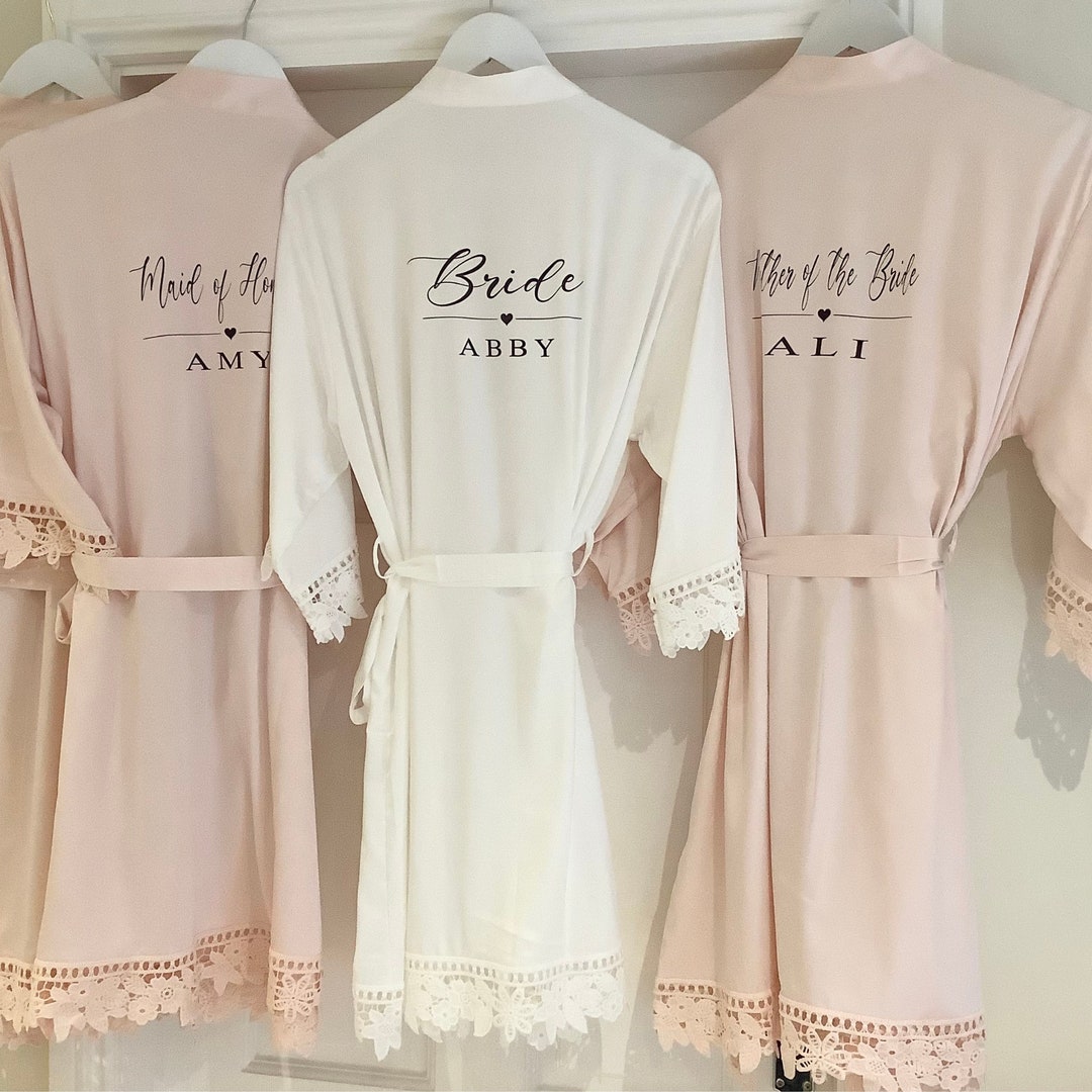 Bridesmaid Satin Robes, Personalised Satin Robes CLARA, Bridesmaid Gift