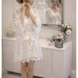 Luxury full lace bridal robe - wedding robe for bride image 12