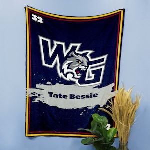 School Mascot Super Soft Microfiber Throw Blanket, Cheer Blanket, Football Blanket, Cheer, Personalized Custom Blankets, Custom Blankets