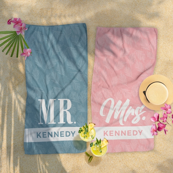Mr. & Mrs. Personalized Beach Towel Custom Beach Towel Etsy