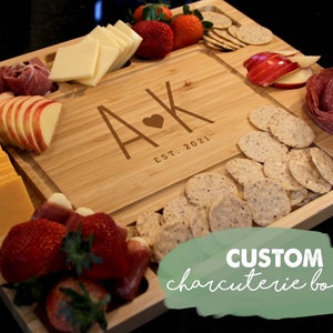 Charcuterie Board Personalized, Real Bamboo, Gift Idea