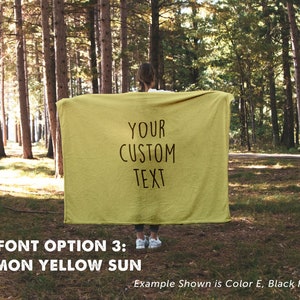 Personalized Fleece Blanket | Custom Text, Photo, Quote | Graduation, Wedding Gift 3-Yellow Lemon Sun