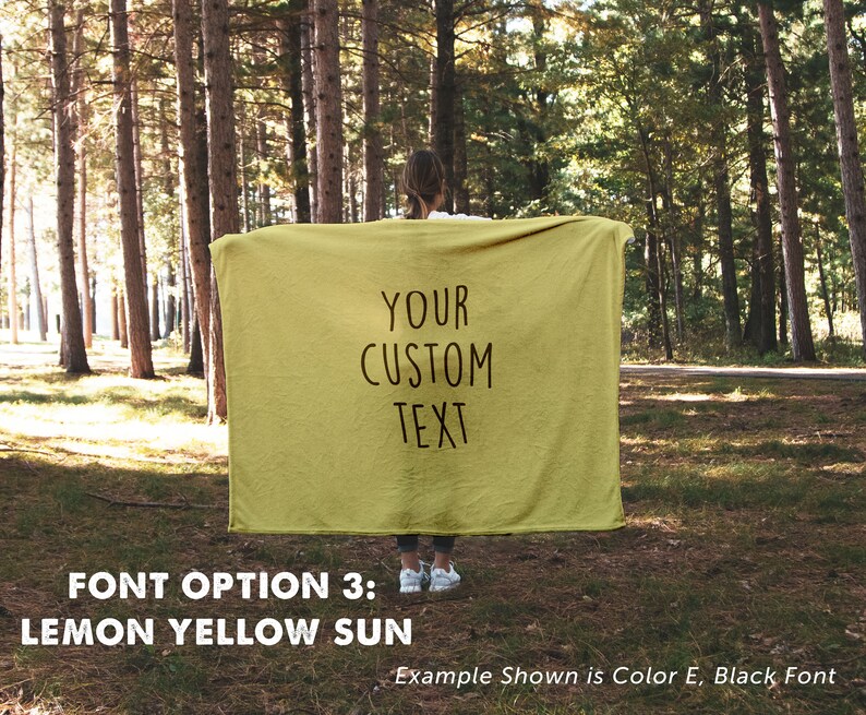 Personalized Fleece Blanket | Custom Text, Photo, Quote | Graduation, Wedding Gift 3-Yellow Lemon Sun