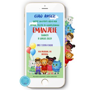 Invito Compleanno Daniel Tiger - WHATSAPP - FILE DIGITALE Personalizzato