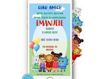 Invito Compleanno Daniel Tiger - WHATSAPP - FILE DIGITALE Personalizzato