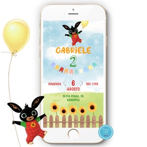 Invito Compleanno BING - Whatsapp - FILE DIGITALE Personalizzato