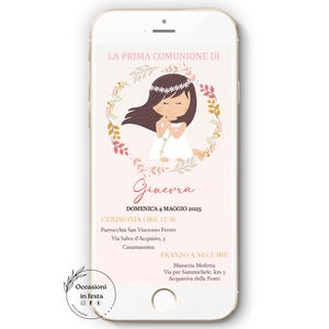 Invito Comunione Bambina Ragazza WHATSAPP - FILE DIGITALE Personalizzato