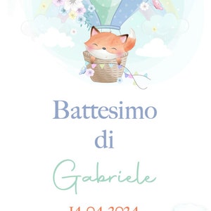 SEGNAPOSTO Ringraziamento Battesimo  (10 pz per foglio) FILE DIGITALE