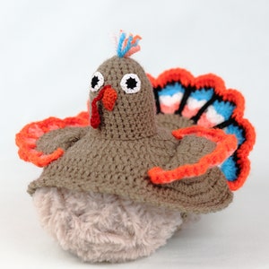 Tortoise sweater turkey, crochet tortoise turkey cozy, Thanksgiving Day crochet pet outfit