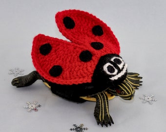 Tortoise turtle sweater, crochet tortoise outfit, ladybug tortoise costume