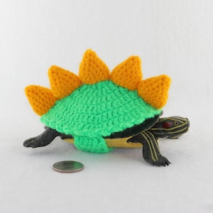 Tortoise sweater dinosaur, stegosaurus cozy for tortoises, crochet tortoise outfit