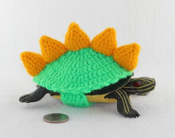 Tortoise sweater dinosaur, stegosaurus cozy for tortoises, crochet tortoise outfit