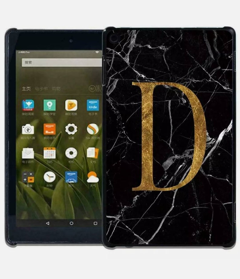 Personalised 1 Initial Marble Letter Cover Case For Amazon Kindle Fire HD 8th/10thPaperwhite 1/2/3/4 Tablet image 7