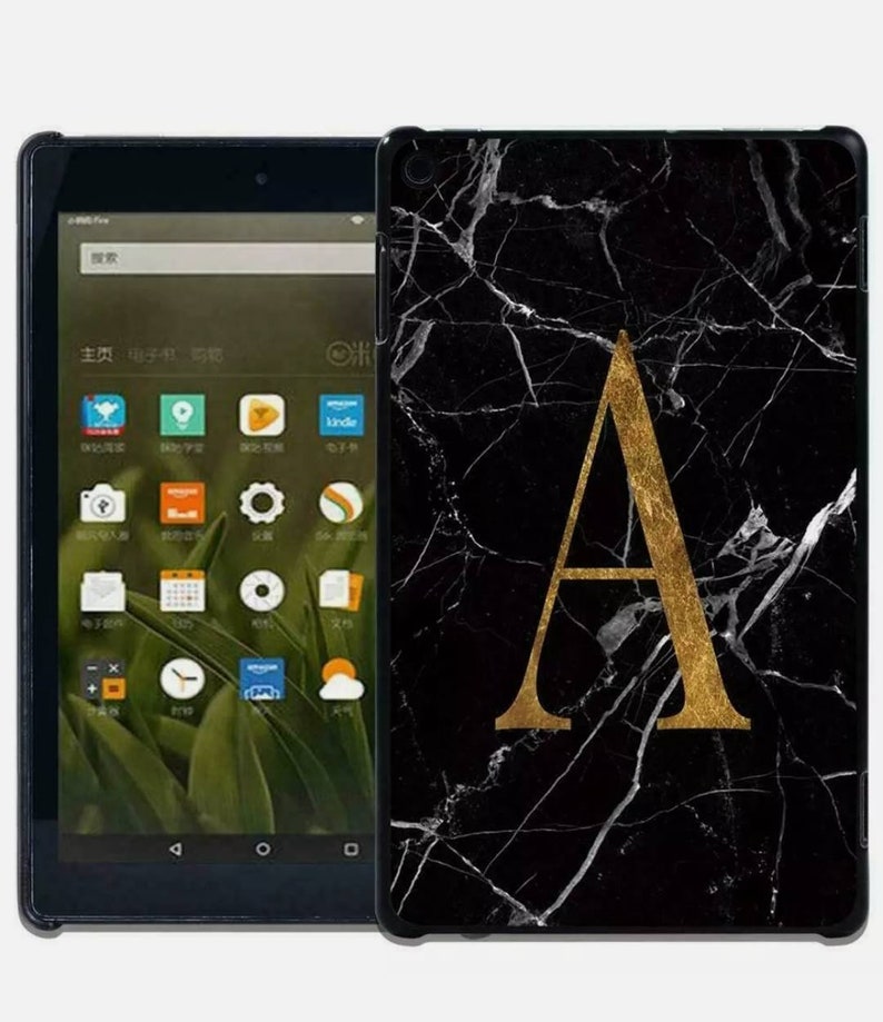 Personalised 1 Initial Marble Letter Cover Case For Amazon Kindle Fire HD 8th/10thPaperwhite 1/2/3/4 Tablet image 4