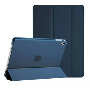 Personalizado 1 3d hombre / mujer bordado sonriente soporte funda semi transparente detrás para Apple iPad /iPad Mini /iPad Air /iPad Pro Tablet Navy blue