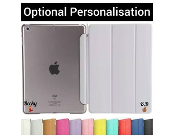 Personalised Name/Initials/Emojis  case cover Semi Transparent Back For Apple iPad /iPad Mini /iPad Air /iPad Pro Tablet