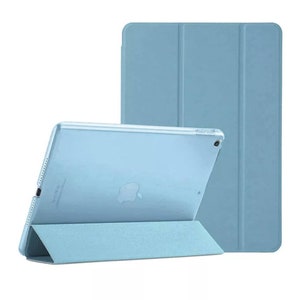 Personalizado 1 3d hombre / mujer bordado sonriente soporte funda semi transparente detrás para Apple iPad /iPad Mini /iPad Air /iPad Pro Tablet Baby blue