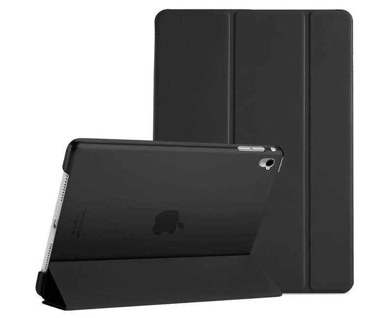 Personalizado 1 3d hombre / mujer bordado sonriente soporte funda semi transparente detrás para Apple iPad /iPad Mini /iPad Air /iPad Pro Tablet Black