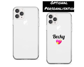 Personalised Name/Initials/Emojis Clear Phone case cover for iPhone 13 12 11 Pro XS Max XR X 8 7 6 case
