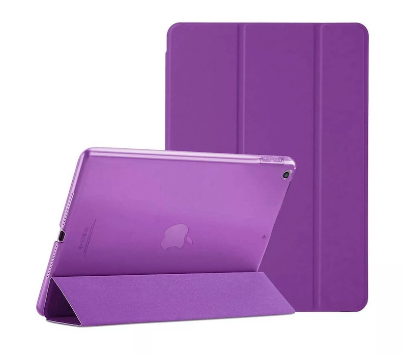 Personalizado 1 3d hombre / mujer bordado sonriente soporte funda semi transparente detrás para Apple iPad /iPad Mini /iPad Air /iPad Pro Tablet Purple