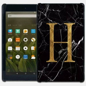 Personalised 1 Initial Marble Letter Cover Case For Amazon Kindle Fire HD 8th/10thPaperwhite 1/2/3/4 Tablet image 9