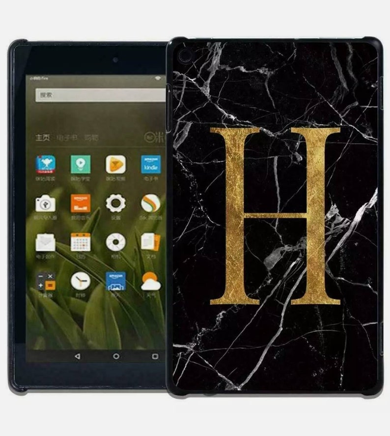Personalised 1 Initial Marble Letter Cover Case For Amazon Kindle Fire HD 8th/10thPaperwhite 1/2/3/4 Tablet image 9
