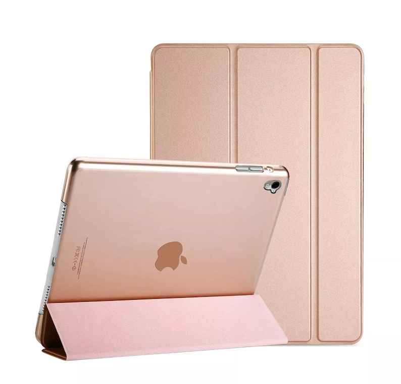 Personalizado 1 3d hombre / mujer bordado sonriente soporte funda semi transparente detrás para Apple iPad /iPad Mini /iPad Air /iPad Pro Tablet Rose gold