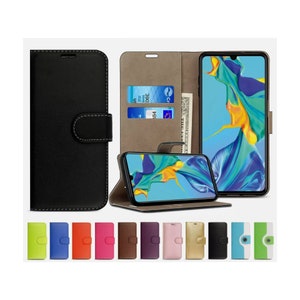 Personalizzato 1 3d Fe / Maschio Ricamo Smiley Emoji Pelle Flip Portafoglio Magnetico Stand Cover Del Telefono Custodia per Tutti Huawei Y3 Y5 Y6 Y7 Y90 P20 P30
