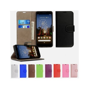 Personalizado 1 3d 3d hombre / mujer bordado Smiley Emoji cuero Flip Wallet Funda de teléfono para Google Pixel 2 3 3A 4 XL