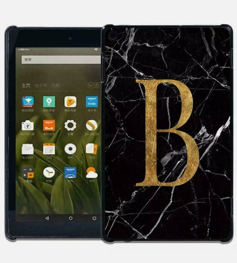 Personalised 1 Initial Marble Letter Cover Case For Amazon Kindle Fire HD 8th/10thPaperwhite 1/2/3/4 Tablet image 5