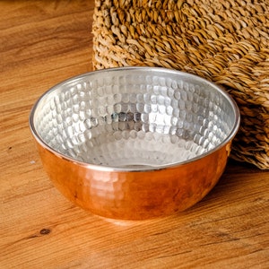 100% Pure Copper Handmade Heavy Decorative Shiny Bowl 15 cm and 370g, Bowls for Egg Beating, Salad Mixing, Bath Hammam and Spa Accessories image 6