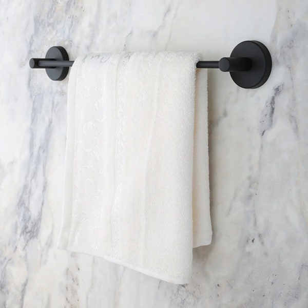 Minimalist Towel Towel Rail for Bathroom, Stainless Steel Towel Bar, Wall Mounted with Screws Towel Holder Hotel Style, Matte Black