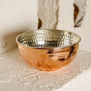 100% Pure Copper Handmade Heavy Decorative Shiny Bowl 15 cm and 370g, Bowls for Egg Beating, Salad Mixing, Bath Hammam and Spa Accessories image 8