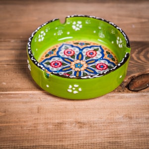Hand Painted Colourful Ceramic Ashtrays, Decorative Indoor Outdoor Decoration, Floral Design, Unique Mother's Day Gift for Home image 10