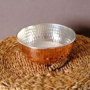 100% Pure Copper Handmade Heavy Decorative Shiny Bowl 15 cm and 370g, Bowls for Egg Beating, Salad Mixing, Bath Hammam and Spa Accessories image 7