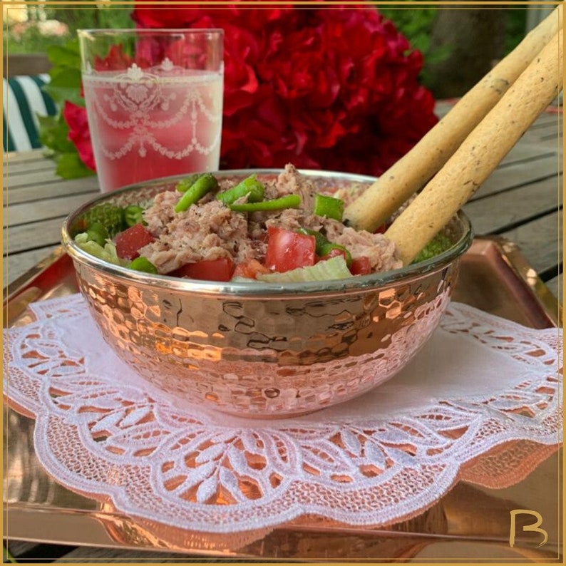 100% Pure Copper Handmade Heavy Decorative Shiny Bowl 15 cm and 370g, Bowls for Egg Beating, Salad Mixing, Bath Hammam and Spa Accessories image 10