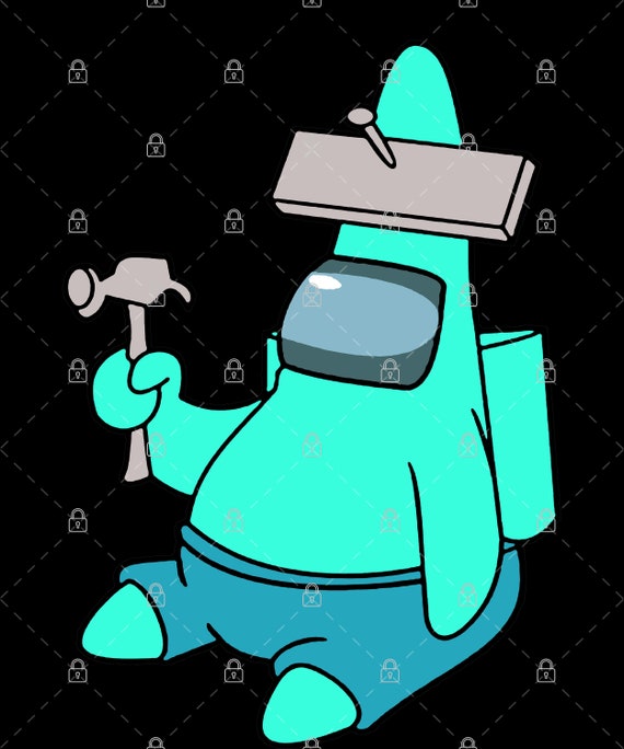 Among Us Cyan PNG For Print, Digital download, Sublimation