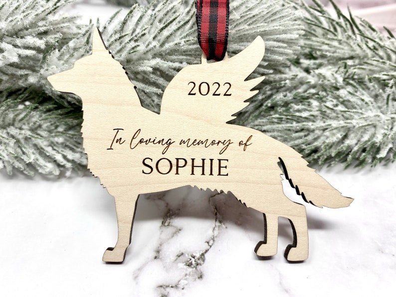 German Shepherd Memorial Ornament, German Shepherd Ornament, German Shepherd Angel, Loss of German Shepherd Gift, Wood Ornament