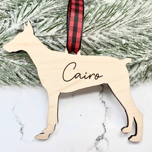 Doberman Ornament, Personalized Doberman, Doberman Christmas Ornament, Doberman Gifts, Doberman Mom, Doberman Dad, Wood Ornament